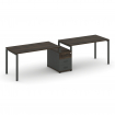 Concept Рабочая станция 2 места с 1 опорной тумбой CN.ORS-303 A Дуб Мали/Антрацит/Металл Антрацит 28