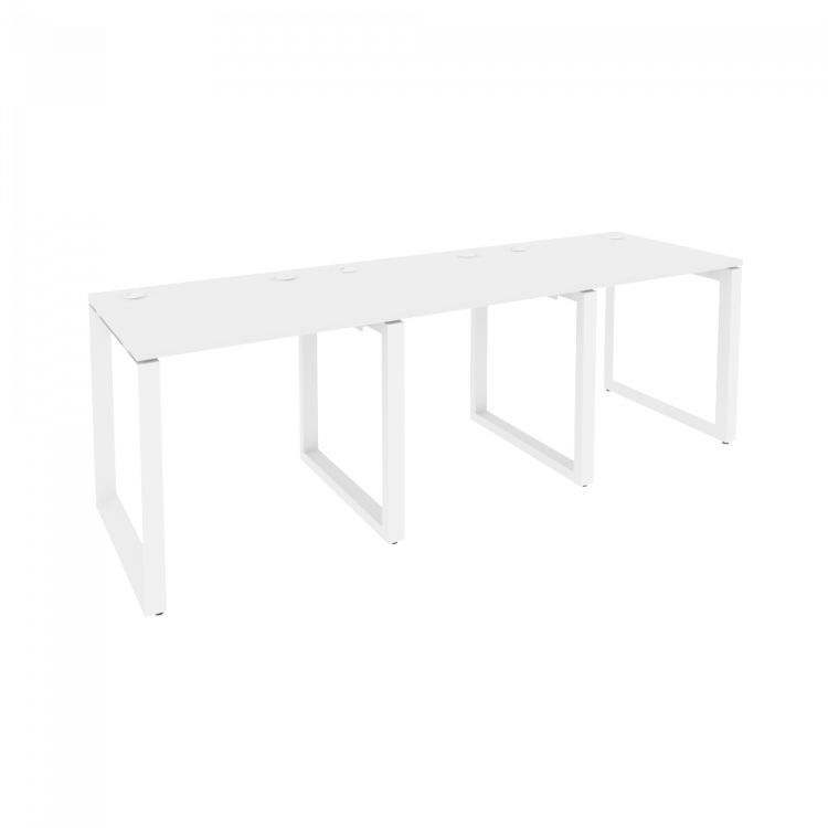 Onix Рабочая станция на О-образном м/к O.MO-RS-3.0.7 Белый Бриллиант/Металл Белый 2340*720*750