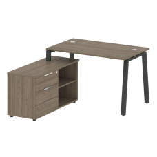 Metal System Рабочая станция с тумбой на А-образном м/к БА.РС-СТС-2.2 (L) Вяз Благородный/Металл Ант