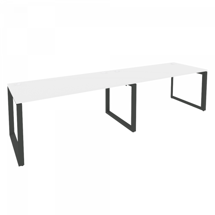 Onix Рабочая станция на О-образном м/к O.MO-RS-2.4.8 Белый Бриллиант/Металл Антрацит 3160*800*750