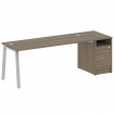 Metal System Рабочая станция с тумбой на А-образном м/к БА.РС-СТП-1.5 Вяз Благородный/Металл Серый 2