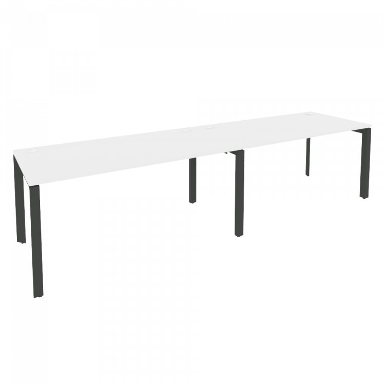 Onix Рабочая станция на П-образном м/к O.MP-RS-2.4.8 Белый Бриллиант/Металл Антрацит 3160*800*750