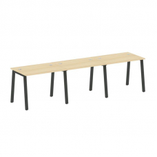 Metal System Рабочая станция на 3 места на А-образном м/к БА.СМ-3.1 Акация Лорка/Металл Антрацит 300