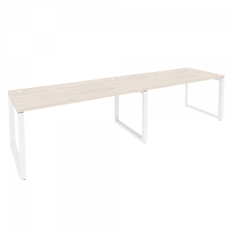 Onix Рабочая станция на О-образном м/к O.MO-RS-2.4.8 Денвер Светлый/Металл Белый 3160*800*750