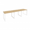 Onix Рабочая станция на О-образном м/к O.MO-RS-3.1.7 Тиквуд Светлый/Металл Белый 2940*720*750