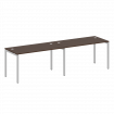 Metal System Quattro Рабочая станция на 2 места на П-образном м/к 40БП.СМ-2.3 Венге Цаво/Металл Серы