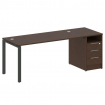 Metal System Рабочая станция с тумбой на П-образном м/к БП.РС-СТП-1.4 Венге Цаво/Металл Антрацит 201
