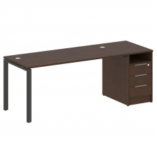Metal System Рабочая станция с тумбой на П-образном м/к БП.РС-СТП-1.4 Венге Цаво/Металл Антрацит 201