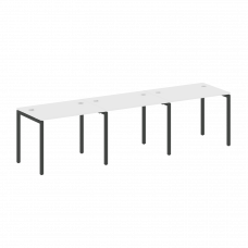 Metal System Quattro Рабочая станция на 3 места на П-образном м/к 40БП.СМ-3.1 Белый/Металл Антрацит