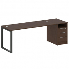 Metal System Рабочая станция с тумбой на О-образном м/к БО.РС-СТП-1.5 Венге Цаво/Металл Антрацит 221