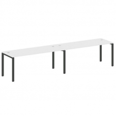 Metal System Рабочая станция на 2 места на П-образном м/к БП.СМ-2.5 Белый/Металл Антрацит 3600*720*7