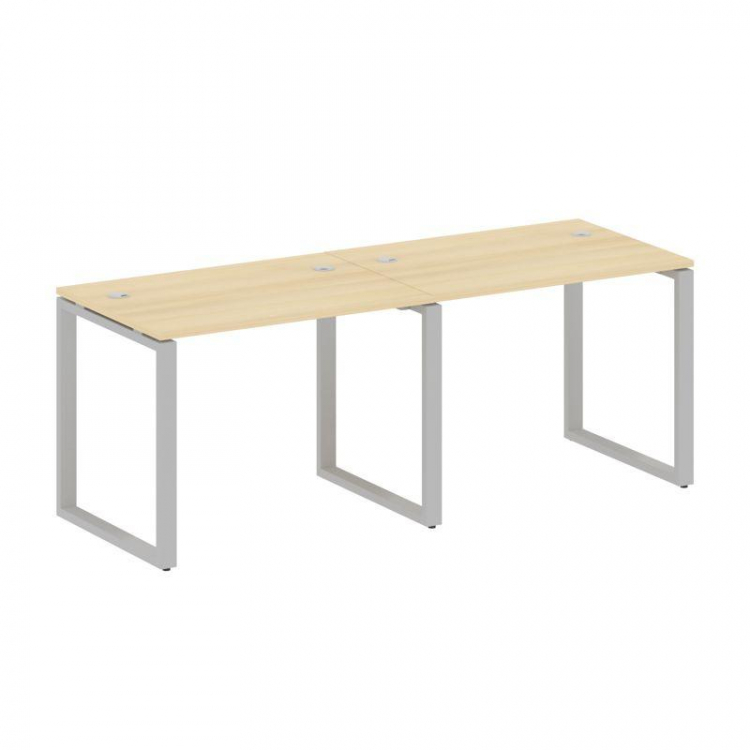 Metal System Рабочая станция на 2 места на О-образном м/к БО.СМ-2.1 Акация Лорка/Металл Серый 2000*7