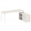 Metal System Рабочая станция с тумбой на А-образном м/к БА.РС-СТС-2.5 (R) Дуб Наварра/Металл Белый 1
