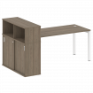 Metal System Quattro Стол письменный с шкафом-купе на П-образном м/к 50БП.РС-СШК-3.4 Т Вяз Благородн
