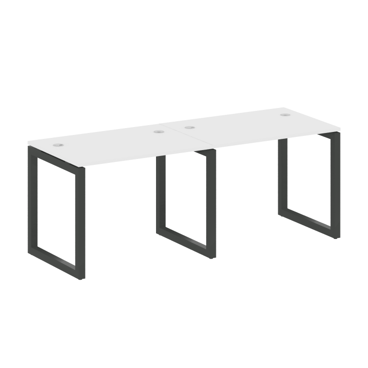 Metal System Quattro Рабочая станция на 2 места на О-образном м/к 50БО.СМ-2.1 Белый/Металл Антрацит