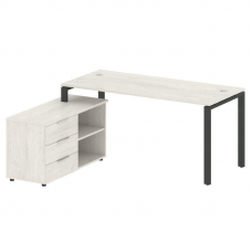 Metal System Рабочая станция с тумбой на П-образном м/к БП.РС-СТС-2.4 (L) Дуб Наварра/Металл Антраци