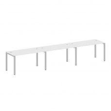 Metal System Рабочая станция на 3 места на П-образном м/к БП.СМ-3.3 Белый/Металл Серый 4200*720*750