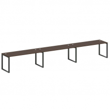 Metal System Рабочая станция на 3 места на О-образном м/к БО.СМ-3.5 Венге Цаво/Металл Антрацит 5400*