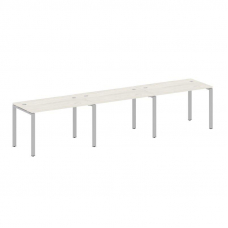 Metal System Рабочая станция на 3 места на П-образном м/к БП.СМ-3.2 Дуб Наварра/Металл Серый 3600*72