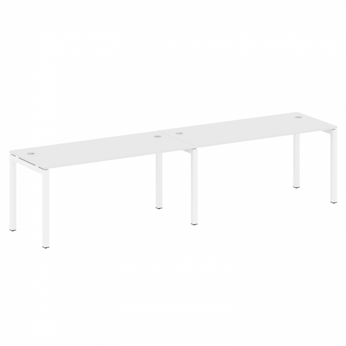 Metal System Quattro Рабочая станция на 2 места на П-образном м/к 50БП.СМ-2.4 Белый/Металл Белый 320