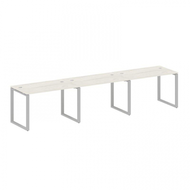 Metal System Рабочая станция на 3 места на О-образном м/к БО.СМ-3.2 Дуб Наварра/Металл Серый 3600*72