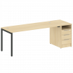 Metal System Quattro Рабочая станция с тумбой на П-образном м/к 40БП.РС-СТП-1.5 Акация Лорка/Металл