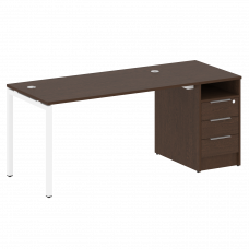 Metal System Quattro Рабочая станция с тумбой на П-образном м/к 40БП.РС-СТП-1.3 Венге Цаво/Металл Бе