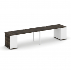 Concept Рабочая станция с опорными шкафом-купе CN.ORS-235 W Дуб Мали/Белый Бриллиант/Металл Белый 36