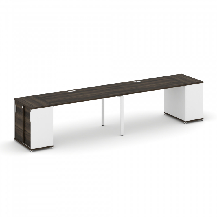 Concept Рабочая станция с опорными шкафом-купе CN.ORS-235 W Дуб Мали/Белый Бриллиант/Металл Белый 36