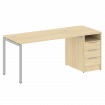 Metal System Quattro Рабочая станция с тумбой на П-образном м/к 40БП.РС-СТП-1.3 Акация Лорка/Металл