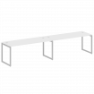 Metal System Quattro Рабочая станция на 2 места на О-образном м/к 40БО.СМ-2.5 Белый/Металл Серый 360
