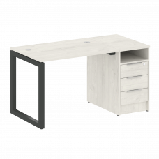 Metal System Quattro Рабочая станция с тумбой на О-образном м/к 50БО.РС-СТП-1.1 Дуб Наварра/Металл А