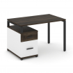 Concept Стол письменный с 1 опорной тумбой CN.SP-306 B Дуб Мали/Белый Бриллиант/Металл Черный 1180/1