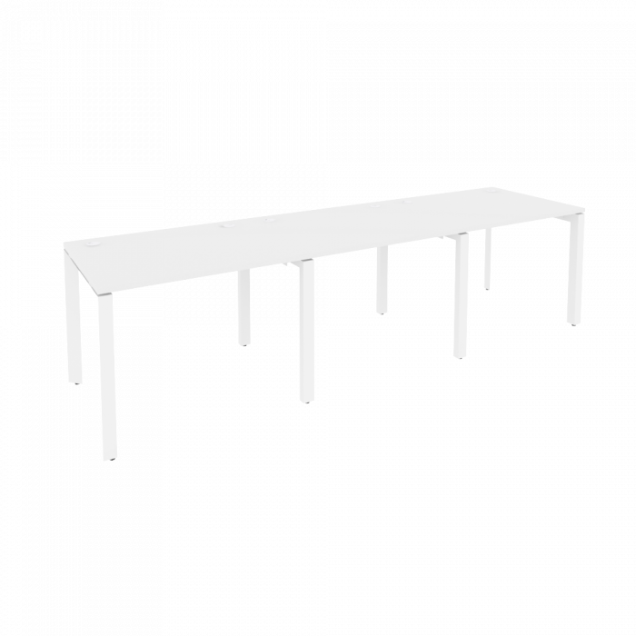 Onix Рабочая станция на П-образном м/к O.MP-RS-3.1.8 Белый Бриллиант/Металл Белый 2940*800*750