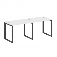 Metal System Рабочая станция на 2 места на О-образном м/к БО.СМ-2.1 Белый/Металл Антрацит 2000*720*7
