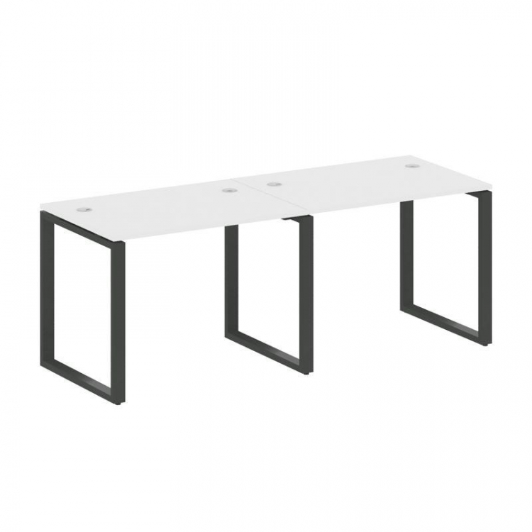 Metal System Рабочая станция на 2 места на О-образном м/к БО.СМ-2.1 Белый/Металл Антрацит 2000*720*7