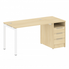 Metal System Quattro Рабочая станция с тумбой на П-образном м/к 50БП.РС-СТП-1.2 Акация Лорка/Металл