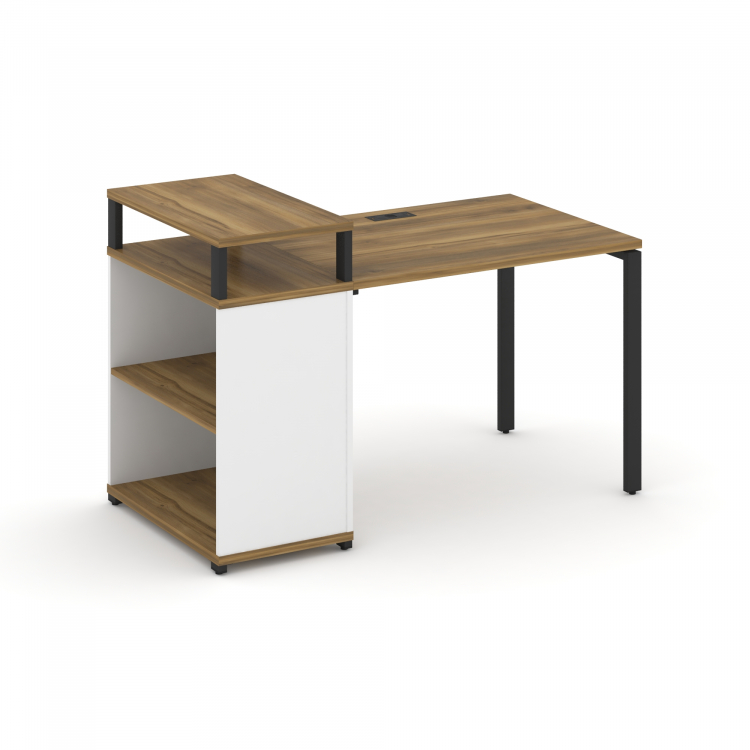 Concept Стол рабочий с опорным стеллажом с верх. горизонтом CN.SP-205 Сандал Янтарный/Белый Бриллиа