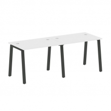 Metal System Рабочая станция на 2 места на А-образном м/к БА.СМ-2.1 Белый/Металл Антрацит 2000*720*7