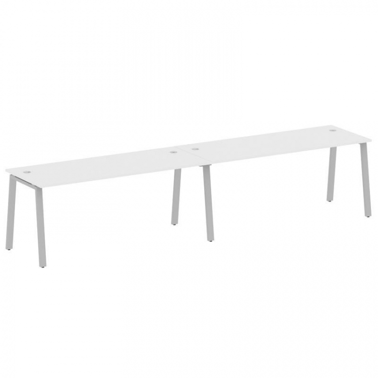 Metal System Рабочая станция на 2 места на А-образном м/к БА.СМ-2.5 Белый/Металл Серый 3600*720*750