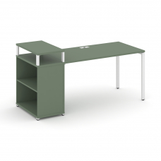 Concept Стол рабочий с опорным стеллажом с верх. горизонтом CN.SP-208 Кобо/Металл Белый 2000*720*91