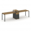 Concept Рабочая станция 2 места с 1 опорной тумбой CN.ORS-417 A Сандал Янтарный/Антрацит/Металл Антр