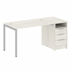 Metal System Quattro Рабочая станция с тумбой на П-образном м/к 40БП.РС-СТП-1.2 Дуб Наварра/Металл С