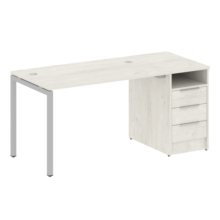 Metal System Quattro Рабочая станция с тумбой на П-образном м/к 40БП.РС-СТП-1.2 Дуб Наварра/Металл С