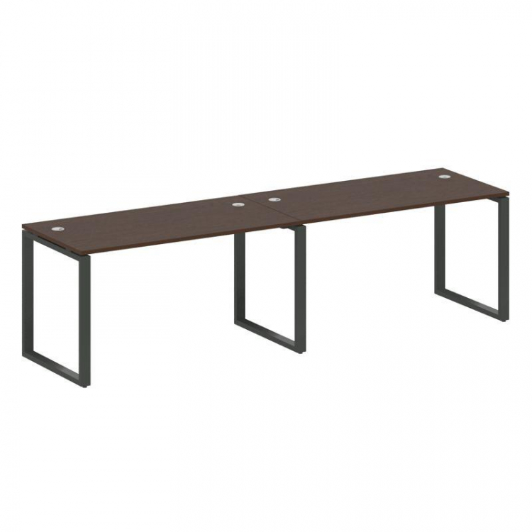 Metal System Рабочая станция на 2 места на О-образном м/к БО.СМ-2.3 Венге Цаво/Металл Антрацит 2800*