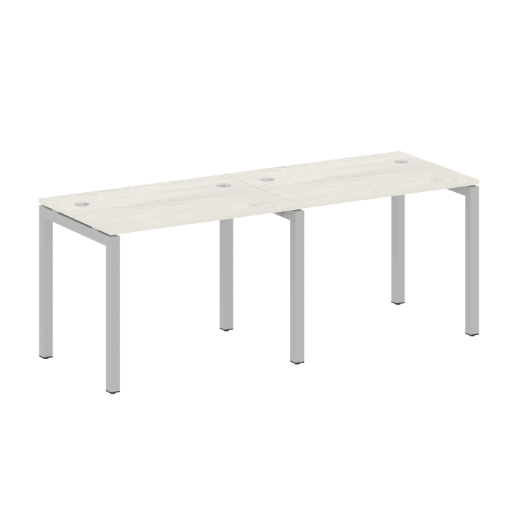 Metal System Quattro Рабочая станция на 2 места на П-образном м/к 50БП.СМ-2.1 Дуб Наварра/Металл Сер