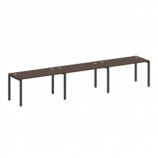 Metal System Рабочая станция на 3 места на П-образном м/к БП.СМ-3.3 Венге Цаво/Металл Антрацит 4200*