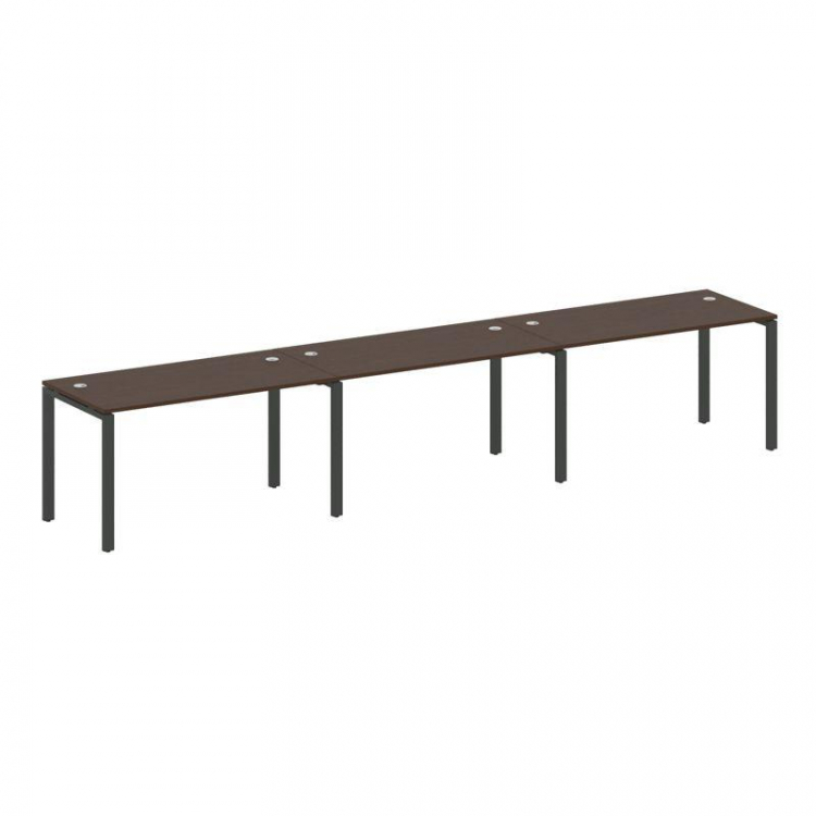 Metal System Рабочая станция на 3 места на П-образном м/к БП.СМ-3.3 Венге Цаво/Металл Антрацит 4200*