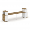 Concept Рабочая станция с опорными распаш. шкафами с надставкой низ. CN.ORS-226 W Сандал Янтарный/Бе