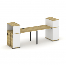 Concept Рабочая станция с опорными шкафом-купе с надставкой низ. CN.ORS-237 B Дуб Винченцо/Белый Бри